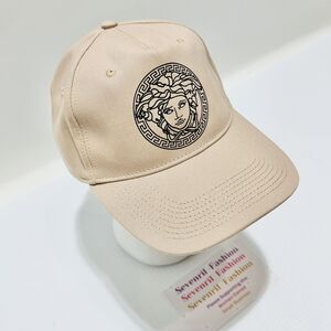 NWT $350 Versace Medusa Logo Classic Men Hat Baseball Cap Beige Adjustable 58 cm